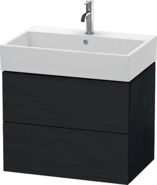 Duravit L-Cube Waschtischunterbau wandhängend Eiche Schwarz Matt 684x459x544 mm - LC627601616 LC627601616