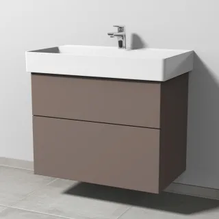 Sanipa 3way Waschtischunterbau zu Duravit Dura Square Waschtisch mit 2 Auszügen, Taupe-Matt SP4281T