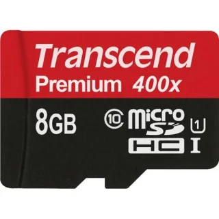 Transcend microSDHC 8GB Class 10 UHS-I 400x + SD Adapter