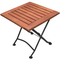 Spetebo Gartentisch Holz Klapptisch mit Metall Gestell 45 cm (Packung, 1-St., Tisch Klappbar), Beistelltisch Gartentisch Dekotisch