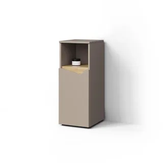 Livinity® Midischrank, Greige, Holzwerkstoff, 3 Fächer, Rechteckig, 30x74.5x35 cm, Badezimmer, Badezimmerschränke, Midischränke