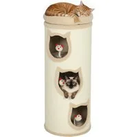 marmortrend Sehnsucht nach Einzigartigkeit Kratztonne für Katzen, 4-Ebenen-Katzenturm mit Waschbarem Bett, 3 Schlafhöhlen, Hängespielzeug für Mehrere Katzen
