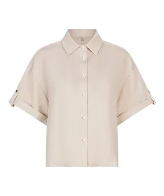 Esqualo - Kurzarmbluse beige - Gr. - 36