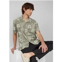 QS Kurzarmhemd Hemd Resort Fit: Baumwollhemd mit All-over-Print