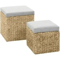 vidaXL Polsterhocker Ottoman-Set 2 Stk. Seegras Grau (1 St)