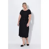 MIAMODA Midikleid Jerseykleid Midilänge Drapierung mit Bindeband