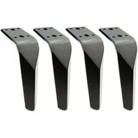Prima-Online Möbelgriff Möbelfuß Stahl 150 mm Metall Möbelbein schwarz matt (4-St)
