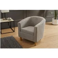 riess-ambiente Loungesessel HEMINGWAY taupe/natur - Strukturstoff, Gummibaum, Weich, mit Armlehnen (Einzelartikel, 1-St), Moderner Cocktailsessel - ideal für Wohn- & Schlafzimmer oder beim TV