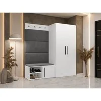 MIRJAN24 Garderoben-Set Medi I, (Drehtürenschrank, Schuhschrank, 4x Paneel 84x42), Kleiderstange, 4 Kleiderhaken für Kleidung