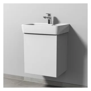 Sanipa 3way Waschtischunterbau zu Geberit Renova Plan Waschtisch mit 1 Tür, Weiß-Soft SM87243