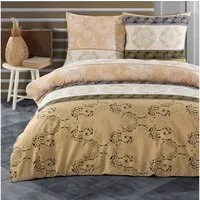 Buymax Bettwäsche Elada, Renforcé: 100% Baumwolle, 2 teilig, 135x200 cm, elegant, mit Reißverschluss, Bettwäsche-Set, Gold
