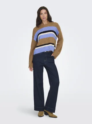 ONLY - ONLKALLIE LS O-NECK KNT Toasted Coconut - Gr. - S