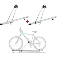 OMAC Dachfahrradträger 2x Dachfahrradträger bis 15kg Fahrradhalter Aluminium Fahrräder, (2-tlg), Abnehmbar, Leichtgewichtig