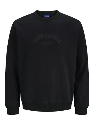 JACK&JONES - JORBLEECKER BRANDING SWEAT CREW BF black - Gr. - XL