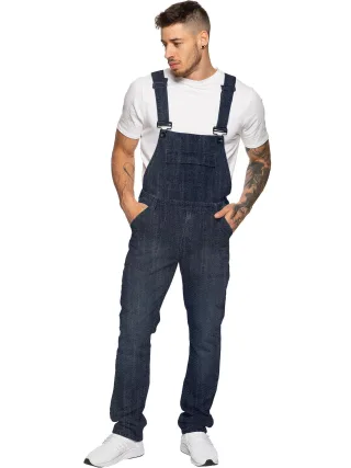 Enzo | Herren Denim Overall Latzhose - Dunkelblau