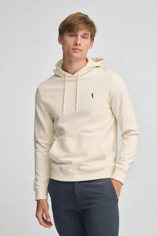 Sweatshirt ecru im Regular Fit mit Kapuze und Rigby Go-Logo