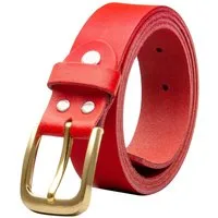 COLOGNEBELT Ledergürtel OM316-SL-Rot MADE IN GERMANY, Rot Kürzbar, 100 % Echtleder, Aus einem Stück, Unisex