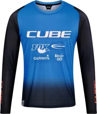 Cube Vertex Rundhalstrikot X Actionteam Langarm black'n'blue XXL