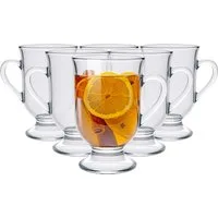 KONZEPT Gläser-Set Kaffeetassen 6-teilig – 420 ml, ideal für Kaffee, 6-tlg., aus Glas mit Henkel, hitzebeständig & spülmaschinengeeignet