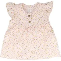 MAXIMO Shirttop (1-tlg) rosa, Blümchen, Musselin, Holzknöpfe, Baby Girl