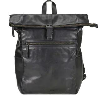 Bear Design Lederrucksack Damen Herren Notebookfach Rick schwarz | Cow Lavato