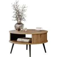Lookway Couchtisch IVY Runder Sofatisch mit Ablage (1 Tisch), Durchmesser: ⌀ 76 cm
