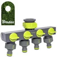 Bradas 4-Wege Verteiler Wasserverteiler 4 Wege für Gartenschlauch Absperrhahn LE-03033K Bradas, (1-tlg), Adapter: Innengewinde 3/4"