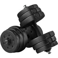 Yaheetech Hantel-Set 15/20/25/30 Kg, (2er-Set), Verstellbare Kurzhanteln mit Sternverschlüssen, rutschfest