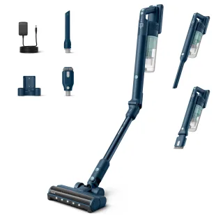 Philips Akku-Hand-und Stielstaubsauger "XC5242/10 5000 Series „Teppichwunder“ mit Flexrohr" mit bis zu 60 Minuten Laufzeit und TriActive Multi-LED-Düse