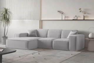 LAGERDEAL Ecksofa Designersofa CELES PREMIUM Stoff Opera Velvet Hellgrau Otto...