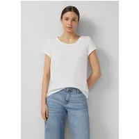 s.Oliver Kurzarmshirt T-Shirt T-Shirt mit Rollkanten und Flammgarnstruktur