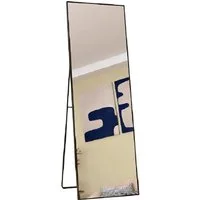 FUROKOY Ganzkörperspiegel Standspiegel Wandspiegel Groß Wand Ganzkörper (Großer Spiegel Rechteckiger Bodenspiegel mit Rahmen, 140x40cm, Schwarz), Aluminiumrahmen, für Schlafzimmer, Wohnzimmer, Badezimmer