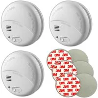 HEITECH 3x Rauchwarnmelder Feuermelder Brandmelder Magnetpad Rauchmelder (85dB Inkl. 9V Batterie + 3M Magnet Klebepad)