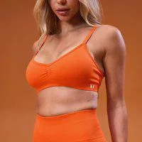 MP Damen Tempo Seamless Sport-BH mit geraffter Front – Sunset - XL
