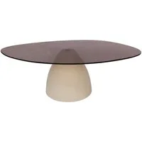 Natur24 Beistelltisch Brix Couchtisch 110x65x35 cm Glas Stahl Weiß Braun