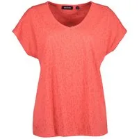 Blue Seven T-Shirt 105931 Damen Kurzarm-Shirt mit V-Ausschnitt und überschnittenen Schultern