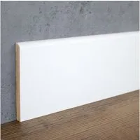 PROVISTON Sockelleiste MDF, 10 x 100 x 2000 mm, Weiß, Fußleiste, MDF foliert