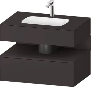 Duravit Qatego Einbauwaschtisch mit Konsolenwaschtischunterbau Graphit Supermatt 800x550x600 mm - QA QA4785080800010
