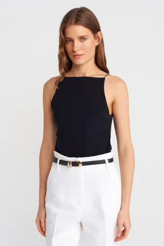 Slim-Fit Halterneck-Jerseybluse