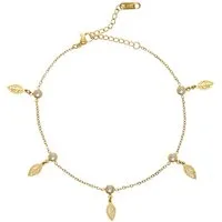 LASCANA Fußkette mit Anhänger Edelstahlschmuck, Hochwertiger Fußschmuck mit Goldbeschichtung