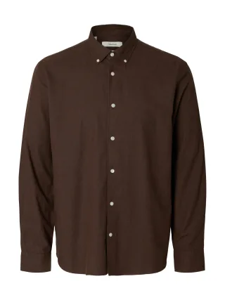 selected men - SLMREGCOLE JAY MELANGE LS SHIRT NOOS - Gr. - M