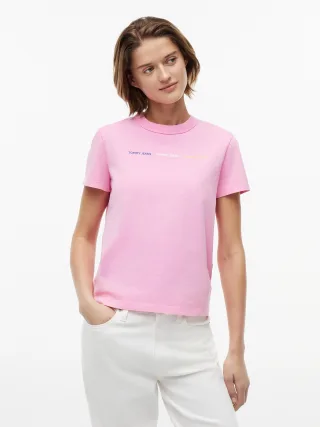 Tommy Jeans (PVH Group) - TJW REG TJ REPEAT WASH TEE Pink Daisy - Gr. - S