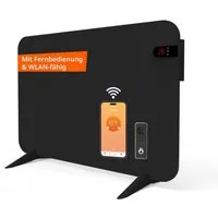 Könighaus Infrarotheizung Smart Dual-Infrarotheizung 450-800W als Standgerät und Wandmontage, Smart App fähig, inkl. Fernbedienung, WIFI und Handtuchhalter