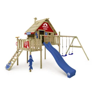 Stelzenhaus Smart Resort - Klettergerüst mit Rutsche & Doppelschaukel - Großer Abenteuer-Spielturm für den Garten - Hochwertige Qualität von Wickey