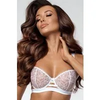 Axami Balconnet-BH Bügel-BH in weiß-beige transparent Blumenmuster (einzeln, 1-tlg)