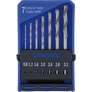 DREMEL 628 Präzisions-Bohrersatz Ø 0,8 / 1,2 / 1,6 / 2,0 / 2,4 / 2,8 / 3,2 mm (7 Stück) - 2615062832
