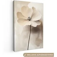 OneMillionCanvasses® Leinwandbild Blume - Beige - Farbe - Schatten, Fotodruck (1 St), Leinwand Canvas Wandbild, Wanddekoration 20x30 cm