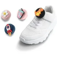 TECH PROTECT Runder Anhänger (4er-Pack Silikonhüllen mit Motivaufsätzen), Kinderfreundliche AirTag-Hüllen mit Schuhbandhalterung