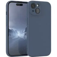 EAZY CASE Handyhülle für Apple iPhone 15 Hülle Silikon 6,1 Zoll, Handy Softcase mattierte Silikonhülle Back Cover Soft Blau / Petrol