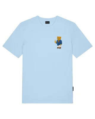 baron filou - T-Shirt mit Bruststickerei - CLXIV blau - Gr. - M